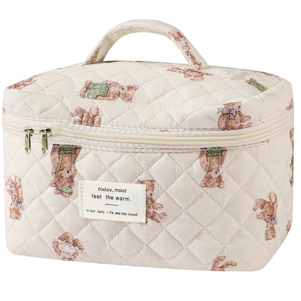 Large Makeup Bag, Cute Cosmetic Bag For Women Girls, Floral Coquette Aesthetic🐤